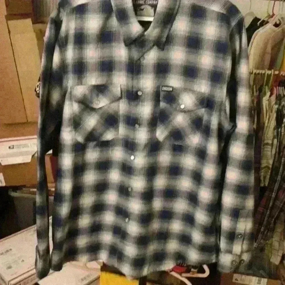 Dixxon "Midway" long sleeve flannel shirt mens large in EUC - Picture 1 of 3